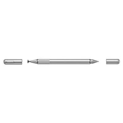   Луксозна писалка Baseus Household Stylus Pen 2 в 1 за рисуване на капацитивни дисплеи и химикал за писане сребрист